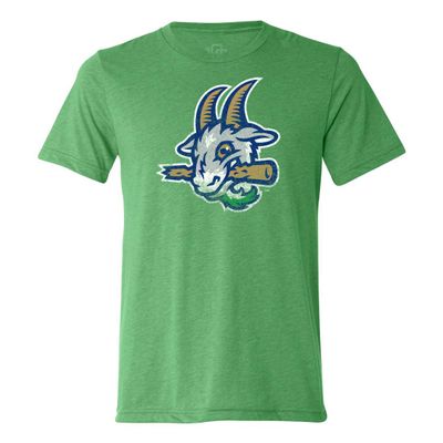 108 Stitches MiLB Hartford YardGoats Minor League Baseball Men's Vintage Tri-Blend T-Shirt (Medium) Green