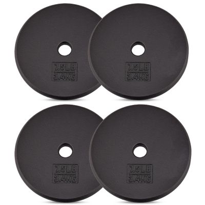 Yes4All 1-inch Cast Iron Weight Plates for Dumbbells Standard Weight Plates (Combo 7.5lb x 4pcs), Z1ZJ