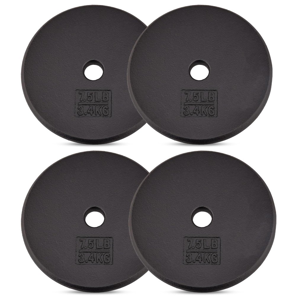 Yes4All 1-inch Cast Iron Weight Plates for Dumbbells  Standard Weight Plates (Combo 7.5lb x 4pcs), Z1ZJ