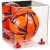 Better Display Cases Acrylic Display Case for Collectibles, Full Size Soccer Ball Display Case,Red Risers & Clear Base, Handcrafted Showcase Box.DIM;9.75" L x 9.75" W x 9.75" H. (A027-RR) view 1
