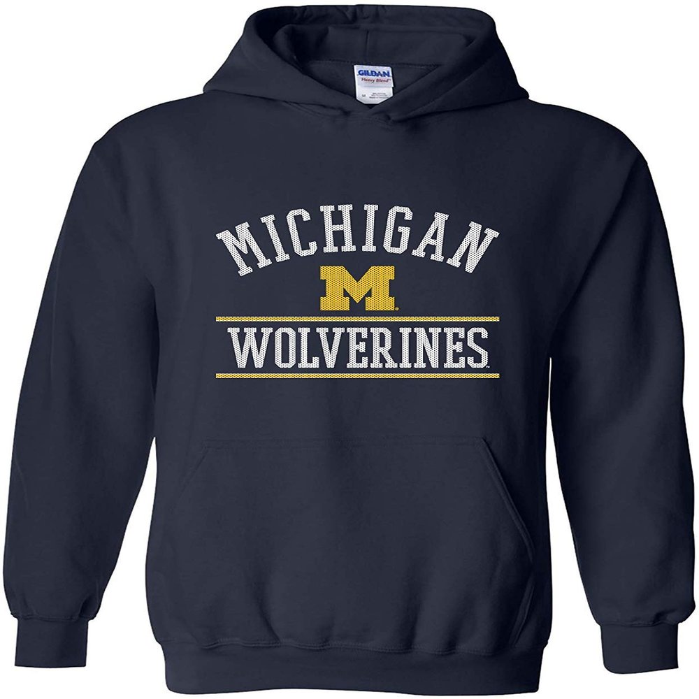 AH1161 - Michigan Wolverines Mesh Arch Hoodie - X-Large - Navy