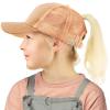 C.C Kids 2-7 Ponytail Messy Buns Ponycaps Baseball Visor Cap Hat Glitter Rose Gold view 1