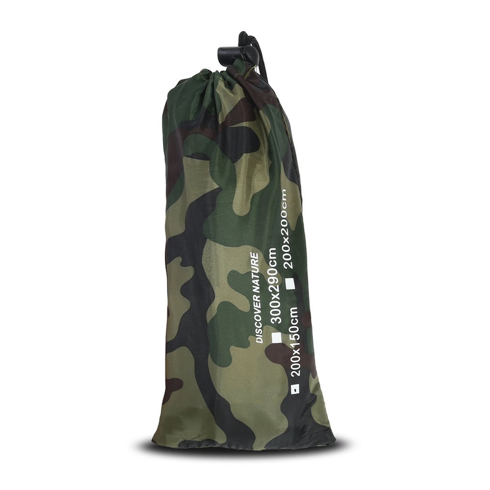 Lightweight Outdoor Cam Hiking Tent Tarp, Waterproof Picnic Mat Shelter Tent Tarp Rain Fly, with Drawstring Carrying Bag for Backpacking, and Outdoor Living Camouflage Survival Gear(3*2.9M)