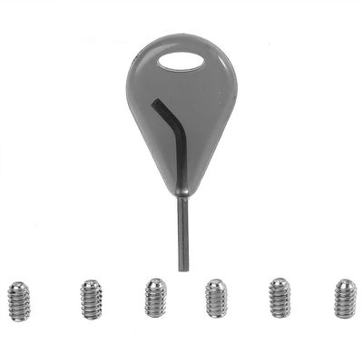 Dwawoo Surfboard Accessories, 6 Fin Grub Screws and Key for Surfboard Fin for Removing or Installing The Grub Screws That Hold You Fins in