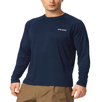 baleaf Men's UPF 50+ Sun Protection Shirts Long Sleeve 01-Dark Blue XL