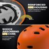 OutdoorMaster Skateboard Cycling Helmet - Two Removable Liners Ventilation Multi-Sport Scooter Roller Skate Inline Skating for Kids, Youth & Adults - M - Orange view 2