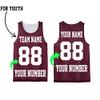 Custom Basketball Jersey for Kids Boys Girls  Personalized Youth Reversible Mesh Shirt with Name Number, Team Gear Maroon view 3