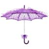 Fdit Bridal Lace Cotton Umbrella Parasol Costume for Wedding Parties Dancing Photography Prop(Purple) view 1