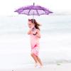 Fdit Bridal Lace Cotton Umbrella Parasol Costume for Wedding Parties Dancing Photography Prop(Purple) view 2