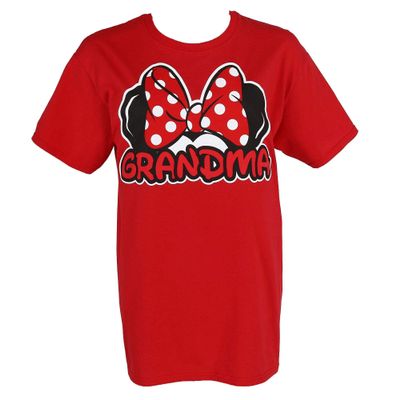 Disney Women's Minnie Mouse Grandma Bow Tee Shirt, Medium, Red