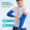 HiRui Arm Compression Sleeves for Men Women Youth Kids, UV Protection 20-30mmHG Support, Great for Running Cycling Basketball Golf Tattoo Cover, Breathable Moisture-Wicking (Blue, Medium) view 3