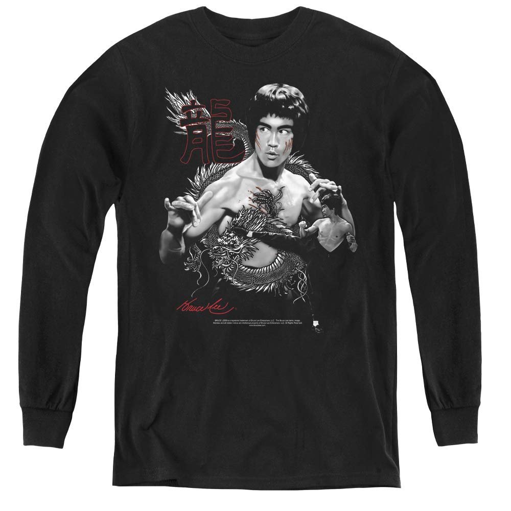 Bruce Lee The Dragon Youth Long Sleeve T Shirt, Small Black