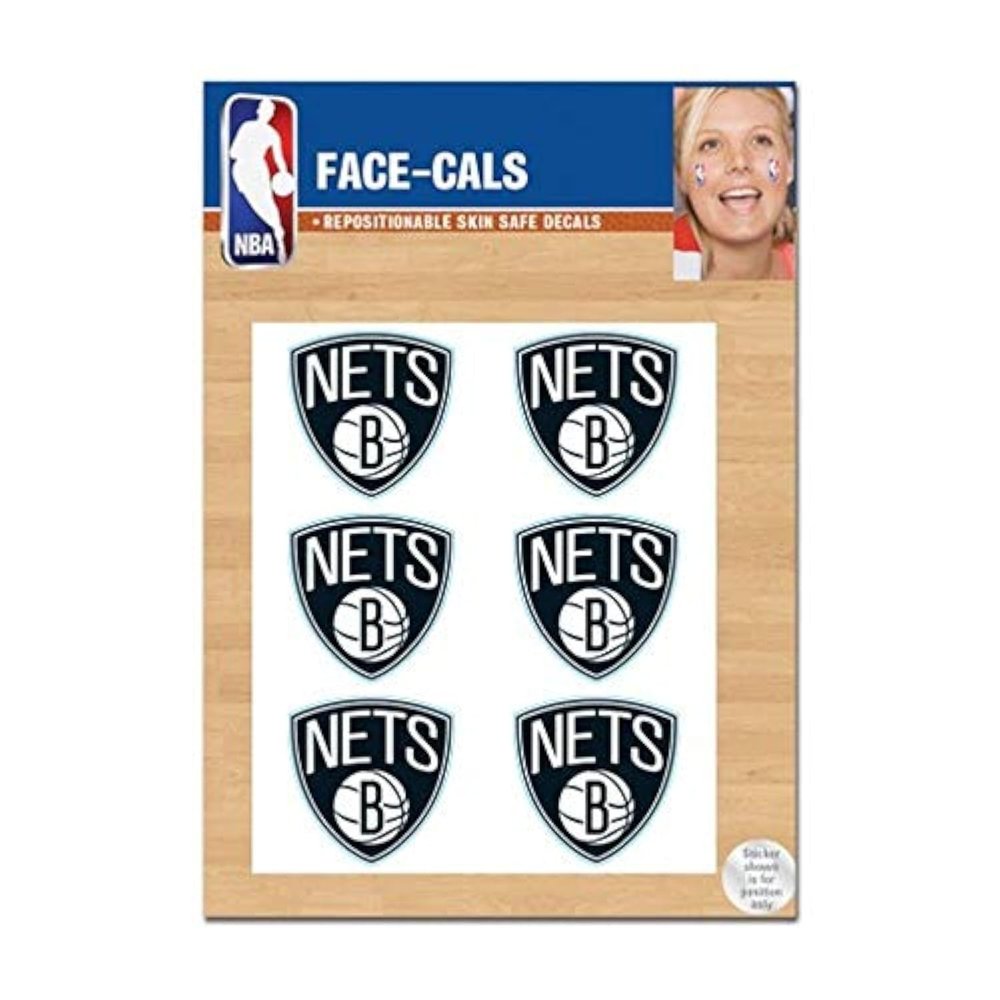 WinCraft NBA Brooklyn Nets Face Tattoos, Team Colors, One Size