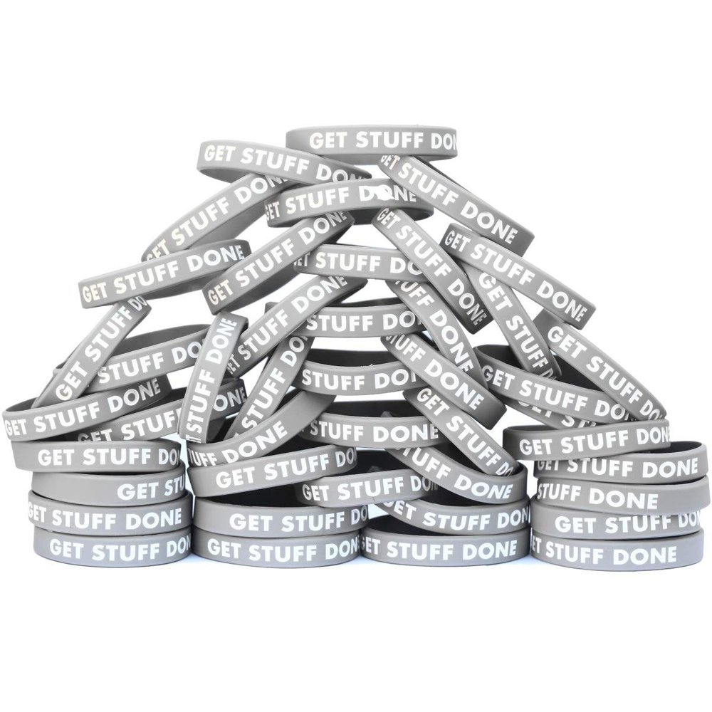 One Hundred (100) Get Stuff DOne (1) Wristbands