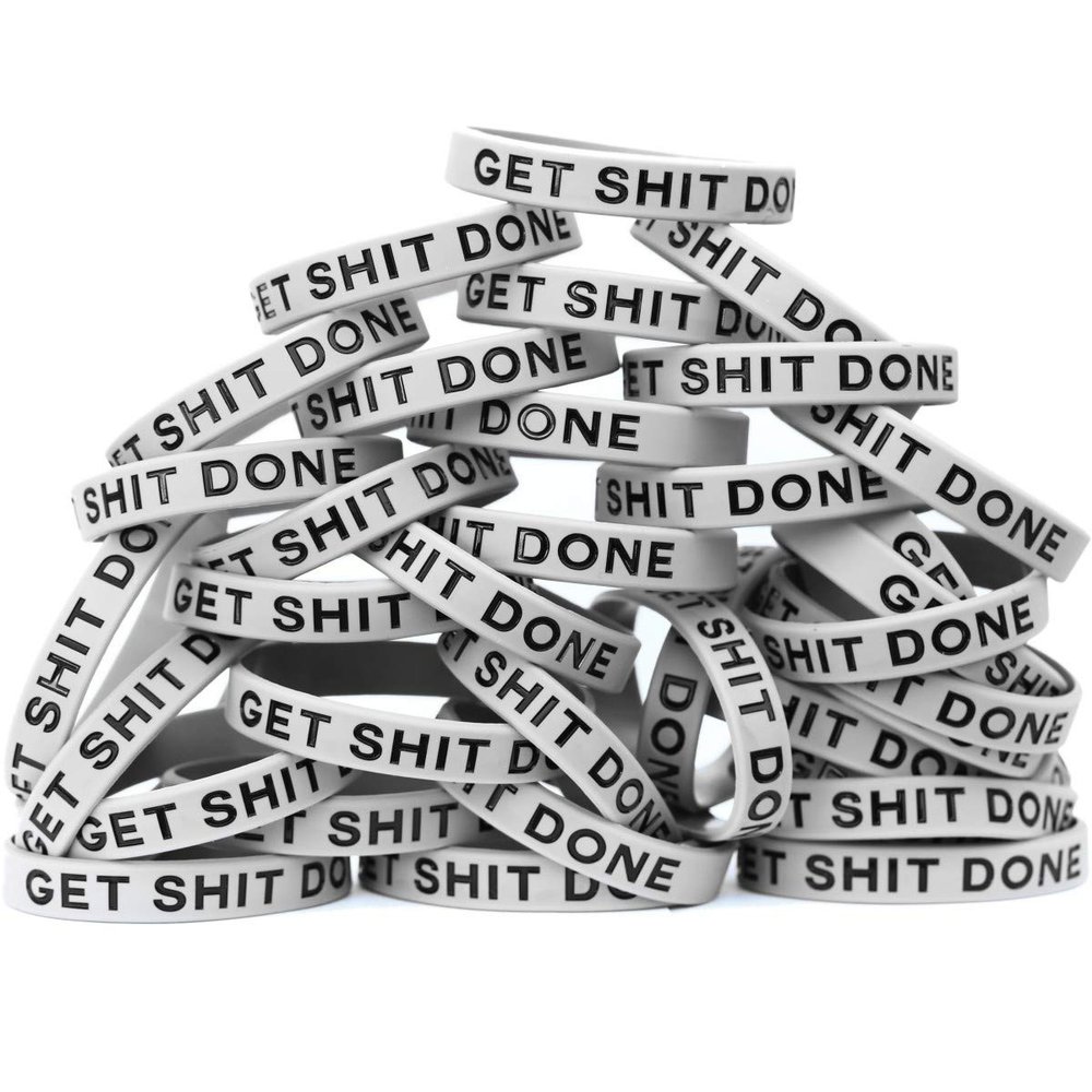 SayitBands Fifty (50) Get Shit Done Wristbands