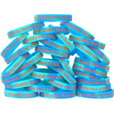 SayitBands Fifty (50) Be a Buddy Not a Bully Wristband Bracelets