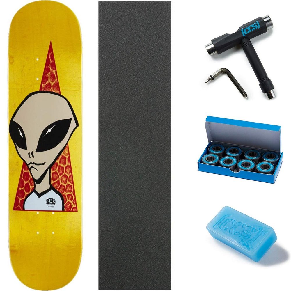 Alien Workshop VISITOR - 8.0 W/Mob Grip, CCS Skate Tool, Wax, and ABEC 7 Bearings