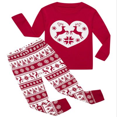 Little bety Boys Christmas Reindeer Pajamas Toddler Boys Holiday Cotton Pjs Boys Long Sleeve Size 7 Red