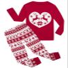 Little bety Boys Christmas Reindeer Pajamas Toddler Boys Holiday Cotton Pjs Boys Long Sleeve Size 7 Red view 1
