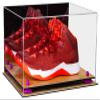 Better Display Cases Acrylic Basketball Shoe Pair Display Case with Mirror, Purple Risers and Wood Base (A082-PR) view 1