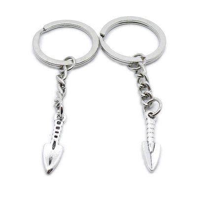 5 PCS Antique Silver Keyrings Keychains Key Ring Chains Tags Clasps AA462 Garden Shovel