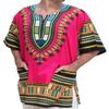 RaanPahMuang Traditional African Dashiki Shirt in Light Thin Grade Batik Cotton, 6X-Large, Pink