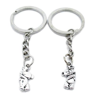 20 Items Metal Keychain Keyring Key Tags Chains Rings Jewelry Bag Charms B3NS7 Teddy Bear