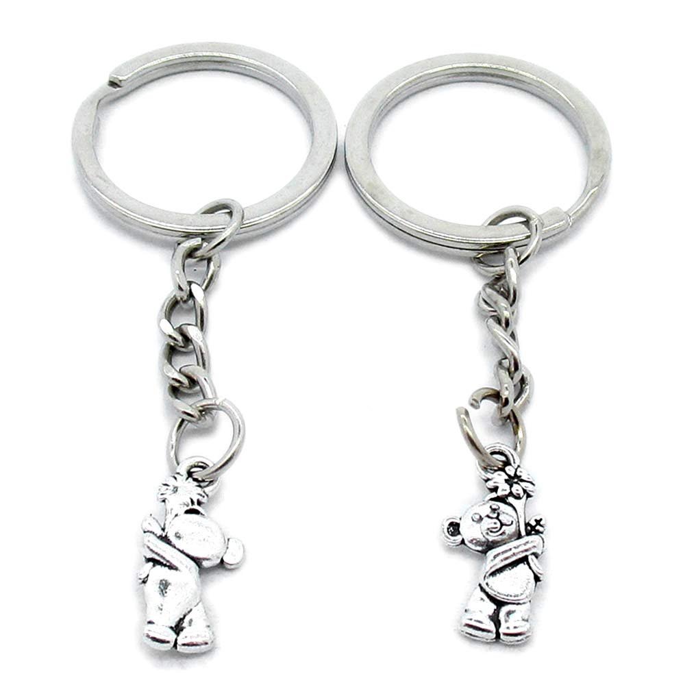 20 Items Metal Keychain Keyring Key Tags Chains Rings Jewelry Bag Charms B3NS7 Teddy Bear