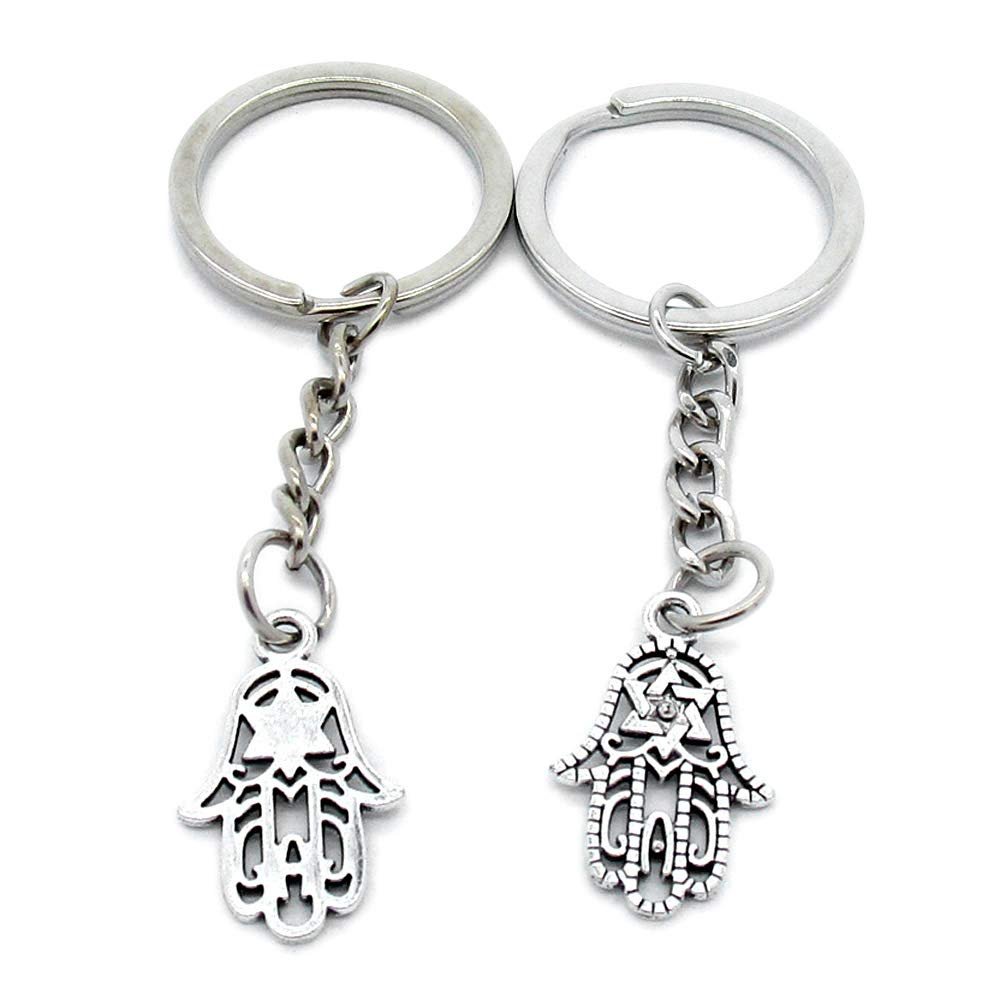 1 Item Metal Keychain Keyring Key Tags Chains Rings Jewelry Bag Charms K7AZ8 Hamesh Hamsa Hand of Fatima