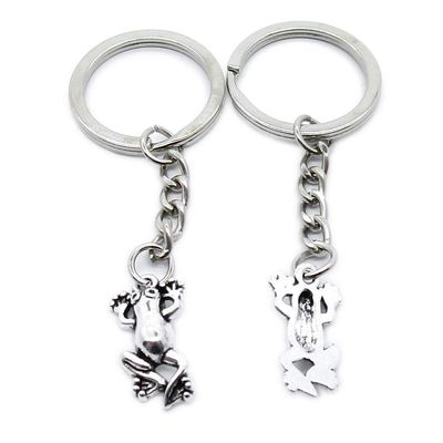 1 Item Metal Keychain Keyring Key Tags Chains Rings Jewelry Bag Charms CH6N9 Frog Prince