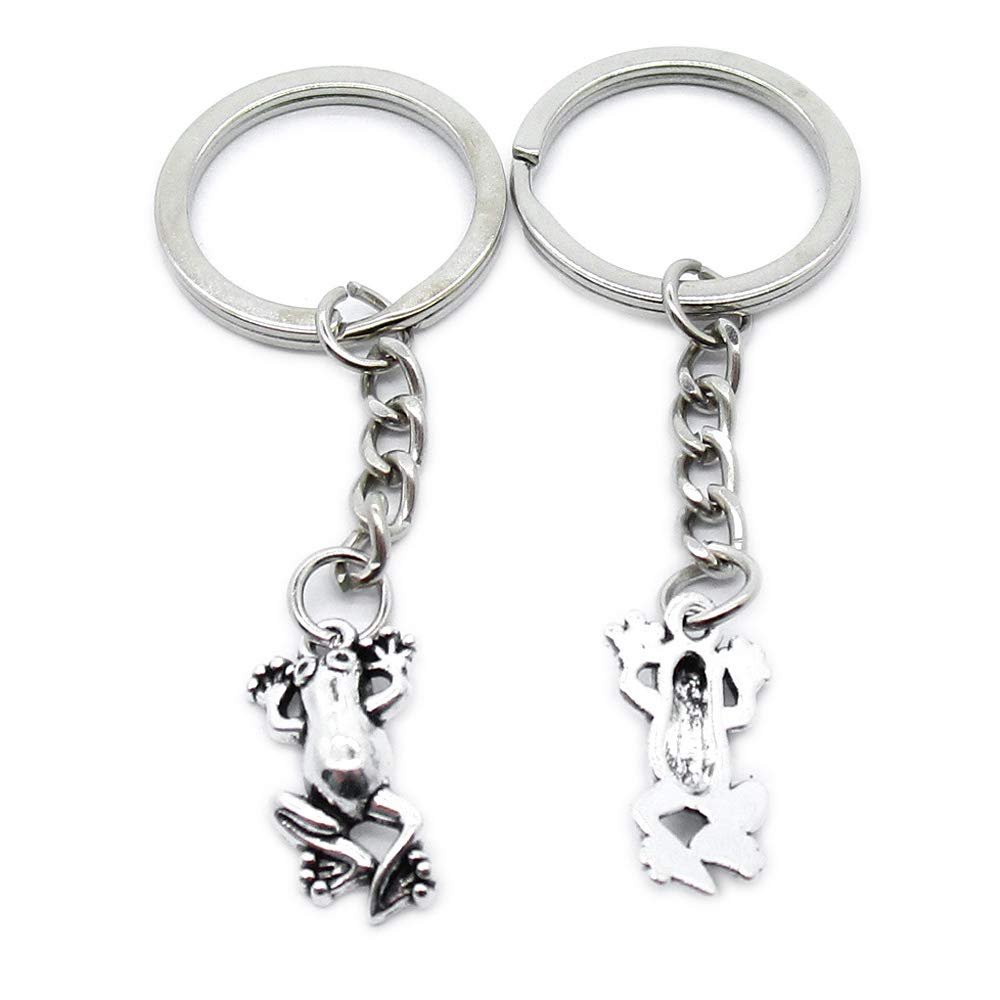 1 Item Metal Keychain Keyring Key Tags Chains Rings Jewelry Bag Charms CH6N9 Frog Prince