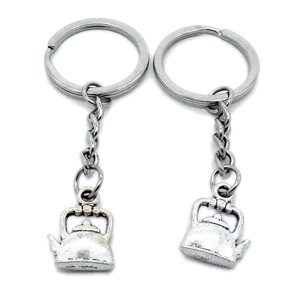1 Item Metal Keychain Keyring Key Tags Chains Rings Jewelry Bag Charms L9PG3 Water Kettle