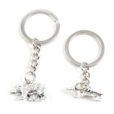 1 Item Metal Keychain Keyring Key Tags Chains Rings Jewelry Bag Charms Q6SR2 Bear Polar