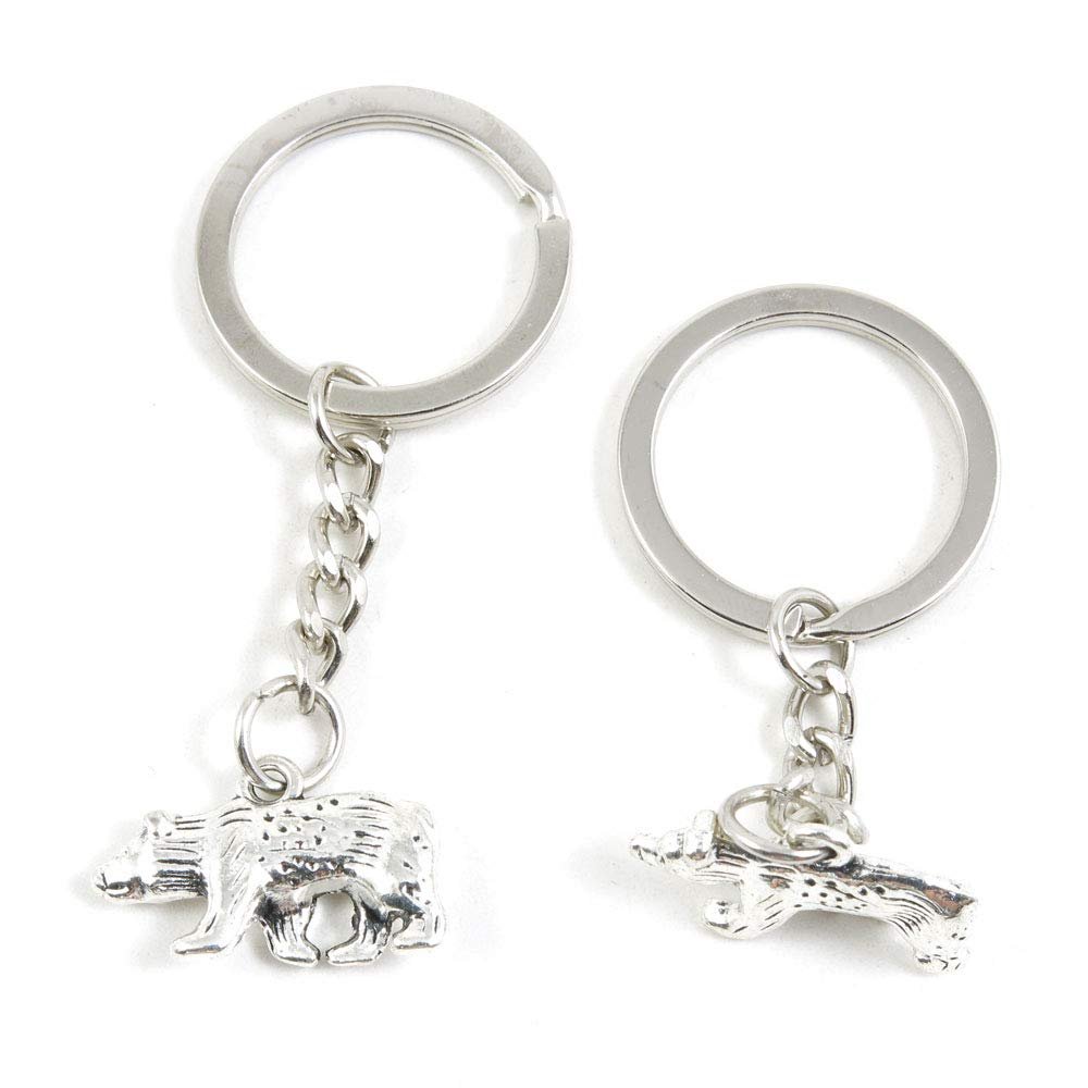 1 Item Metal Keychain Keyring Key Tags Chains Rings Jewelry Bag Charms Q6SR2 Bear Polar