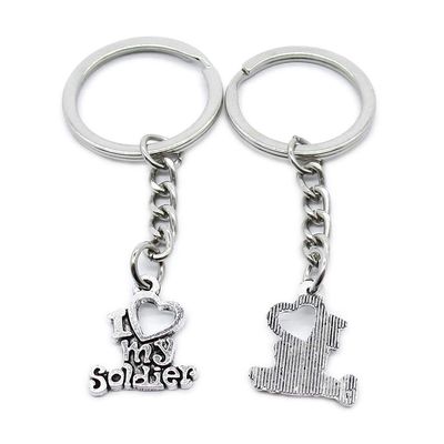 1 Item Metal Keychain Keyring Key Tags Chains Rings Jewelry Bag Charms JM8U2 Love My Soldier