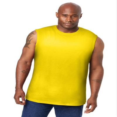 KingSize Men's Big & Tall Shrink-Less Lightweight Muscle T-Shirt - 7XL, Cyber Yellow