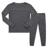 Family Feeling Boys Girls Kids Pajamas Solid Colors 2 Piece Pajama Long Sleeve Pyjamas Set Cotton Grey Size 5 view 1