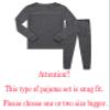 Family Feeling Boys Girls Kids Pajamas Solid Colors 2 Piece Pajama Long Sleeve Pyjamas Set Cotton Grey Size 5 view 2