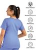 Maevn Matrix Womens Modern Fit Double V-Neck Medical Nurse Scrub Top, 3 Pockets, Inner Utility Loop, Bungee Loop Ceil Blue view 3