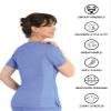 Maevn Matrix Womens Curved Mock Wrap Stretchy Medical Scrub Top Ceil Blue view 3