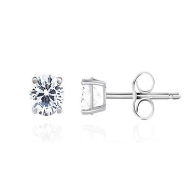 1 pair Adabele Real 925 Sterling Silver Hypoallergenic 4mm/0.25 Carat Stud Earrings Round Cut Cubic Zirconia CZ Imitation Diamond Gemstone Small Tiny Solitaire Women Jewelry SSE74-4