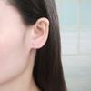 1 pair Adabele Real 925 Sterling Silver Hypoallergenic 4mm/0.25 Carat Stud Earrings Round Cut Cubic Zirconia CZ Imitation Diamond Gemstone Small Tiny Solitaire Women Jewelry SSE74-4 view 2