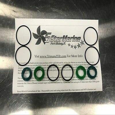 Five Star Marine Replacement for Volvo Penta Trim Cylinder Ram Rebuild Kit 290 DP-A SP-A Square Capped 853439 FSM009