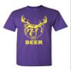 New Beer Deer Bear Sunny Mac Funny TV Adult T-Shirt Tee (Large, Purple w/Yellow) view 1
