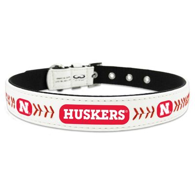 Gamewear NCAA Nebraska Cornhuskers Pet CollarClassic Baseball Leather Small, Multicolor, Small