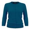 YEMAK Women's Knit Cardigan Sweater  3/4 Sleeve Crewneck Basic Classic Casual Button Down Soft Lightweight Knitted Top CO079-T.Blue-1X view 1
