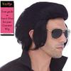 Elvis Pompadour Color Black - Sepia Wigs Long Sideburns Tall King Cosplay Fancy Dress Synthetic Elvas Presley Bundle Costume Wig Booklet view 3