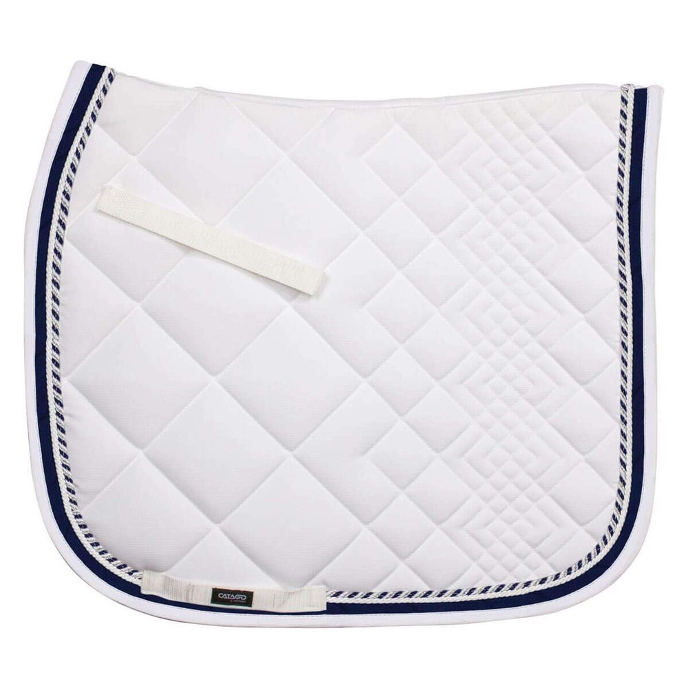 Catago Diamond Saddle Pad 17 White/Navy
