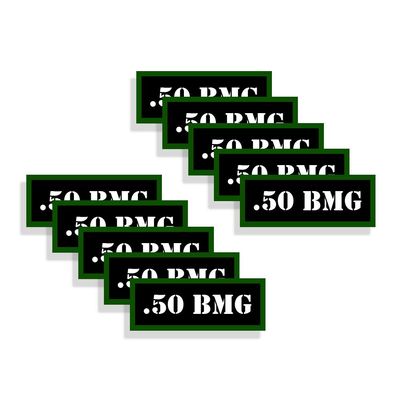 Speed Demon Hot Rod Shop Ammo Can Labels 50 BMG Ammunition Decals for 50 Browning Machine Gun Ammo - 10 Pack Adhesive Vinyl 3"x1.15"