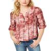 American Rag Juniors Tie Dye Plaid Button Up Top Wild Ginger Combo 2XL view 1